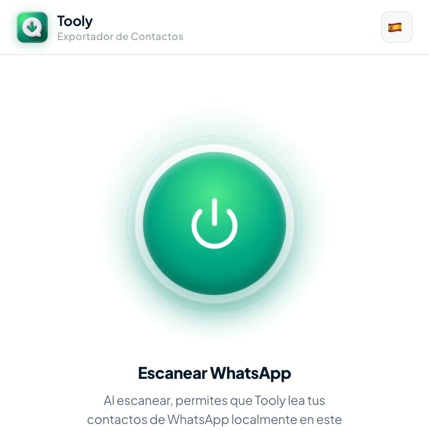 Hacer clic en Escanear WhatsApp en el panel lateral de Tooly