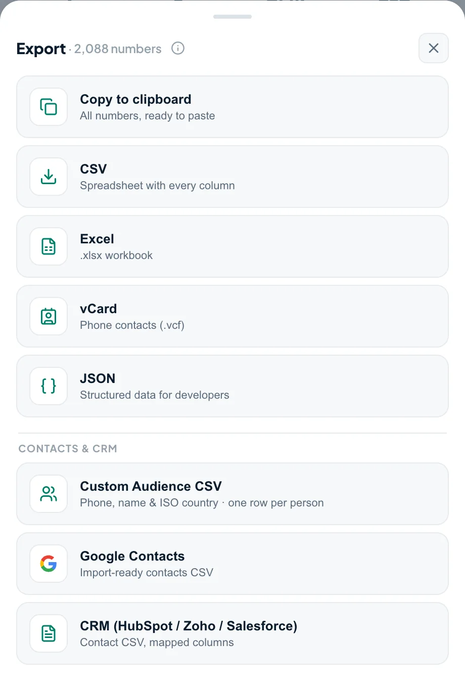 Export group members to CSV, Excel or vCard