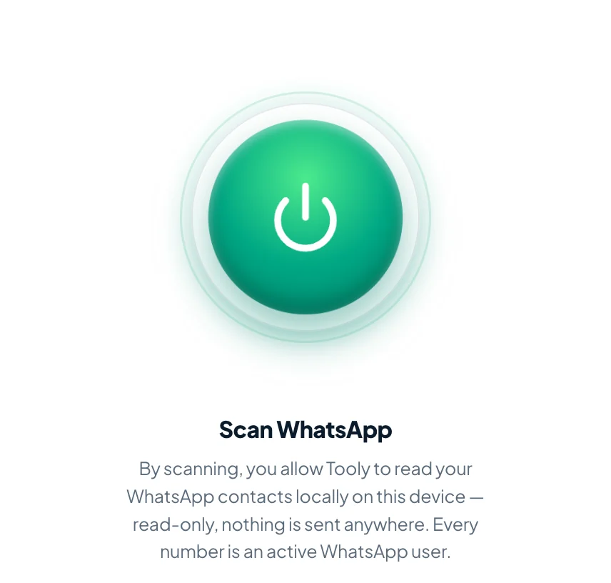 Click Scan WhatsApp in the Tooly side panel